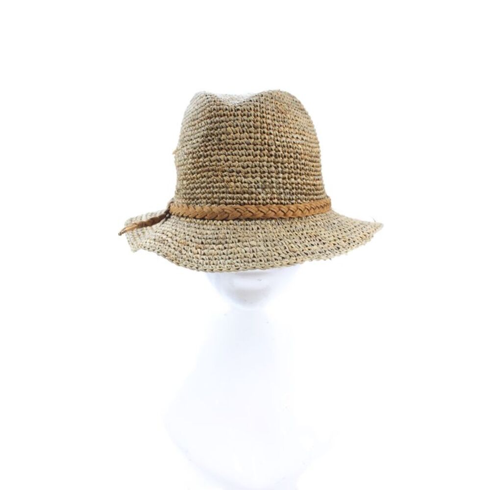 Hat Attack Unisex Adults Woven Banded Fedora Hat Brown Size OS